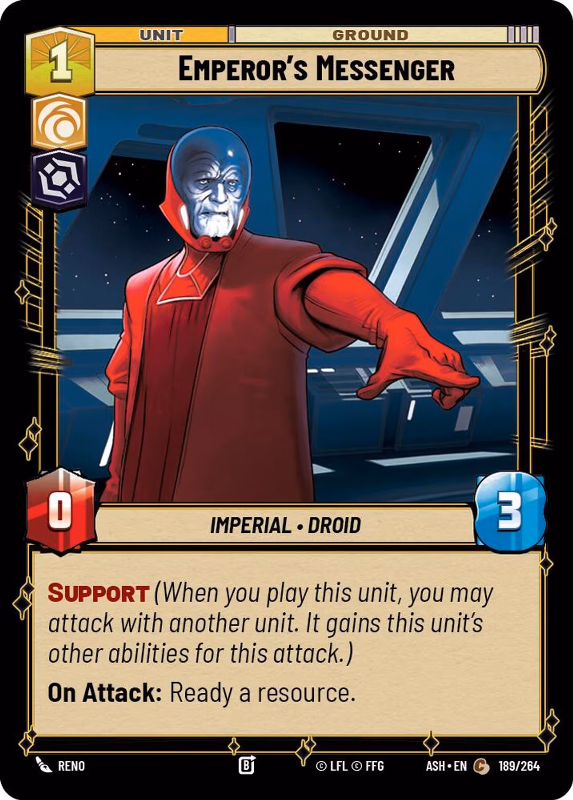 Emperor's Messenger ASH-189 Star Wars Unlimited card