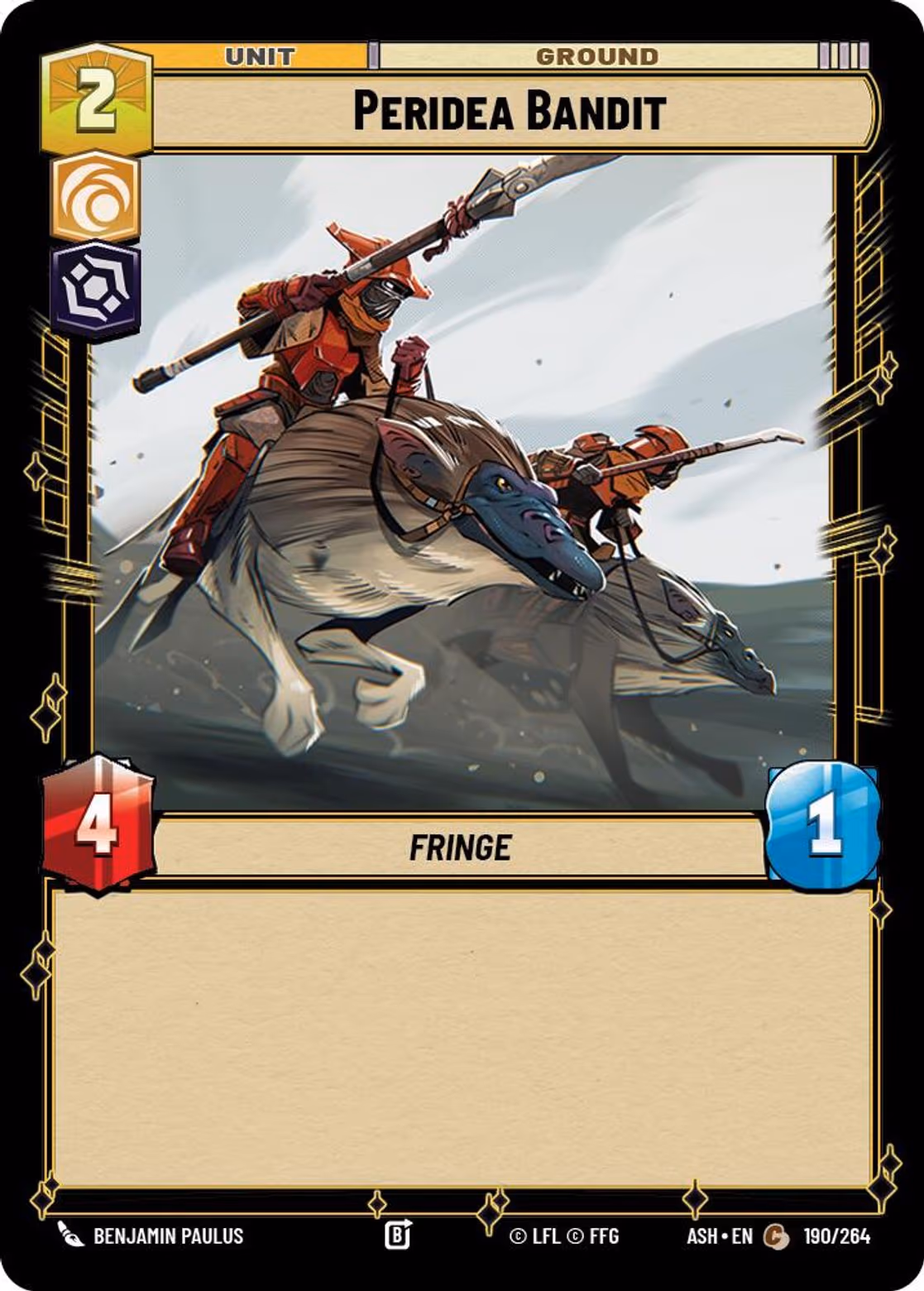 Peridea Bandit ASH-190 Star Wars Unlimited card