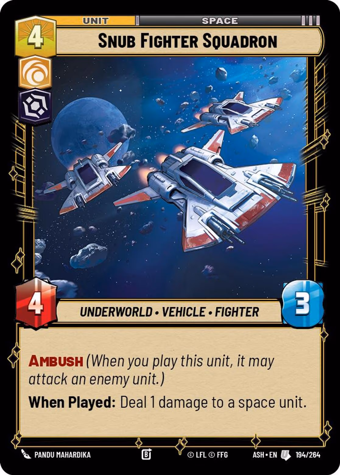 Snub Fighter Squadron ASH-194 Star Wars Unlimited card