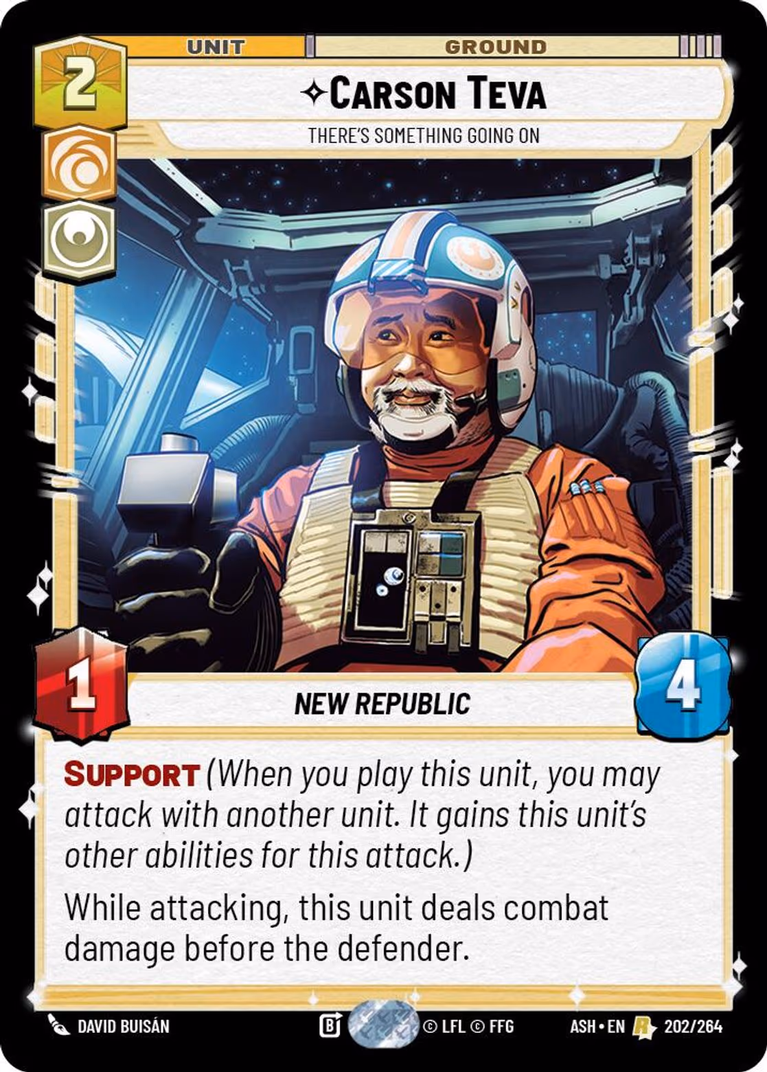 Carson Teva - There's Something Going On ASH-202 Star Wars Unlimited card