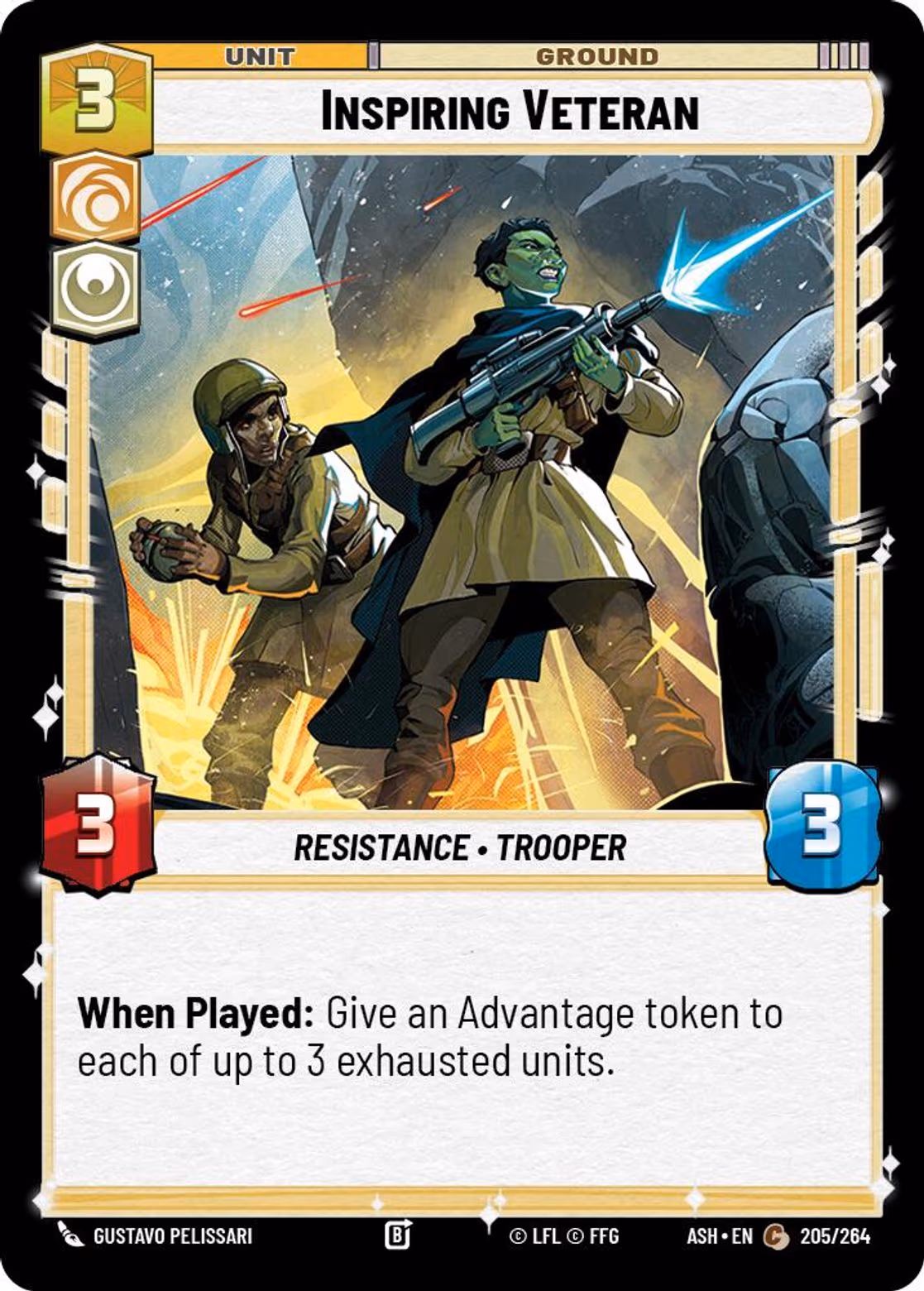 Inspiring Veteran ASH-205 Star Wars Unlimited card