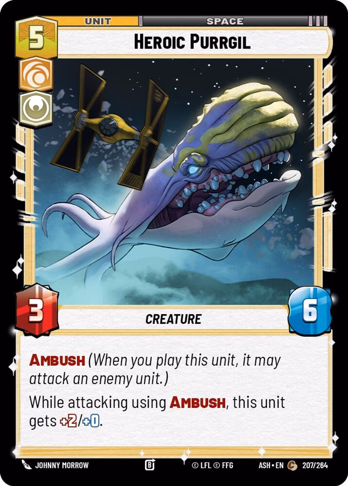 Heroic Purrgil ASH-207 Star Wars Unlimited card
