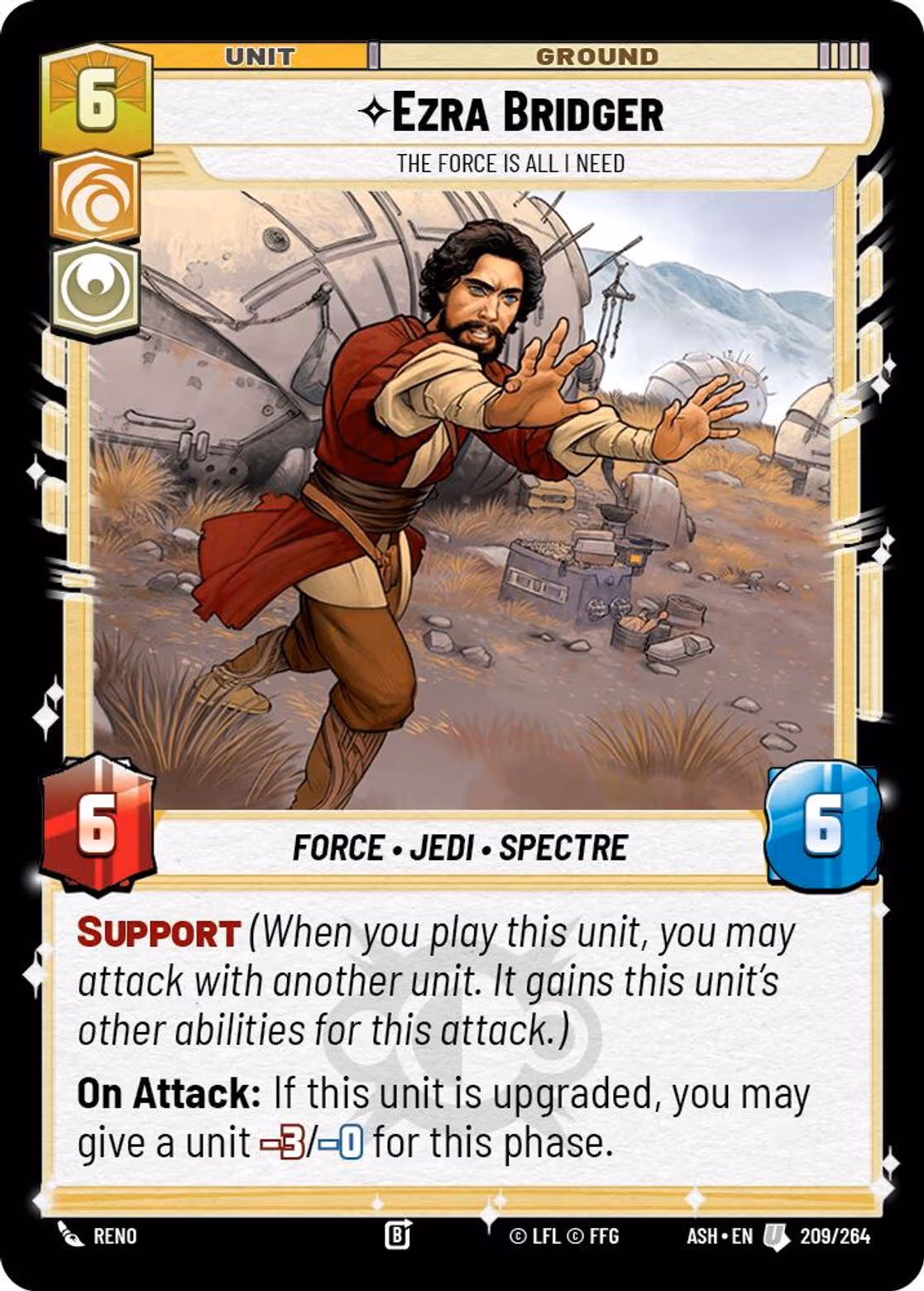 Ezra Bridger - The Force is All I Need ASH-209 Star Wars Unlimited card