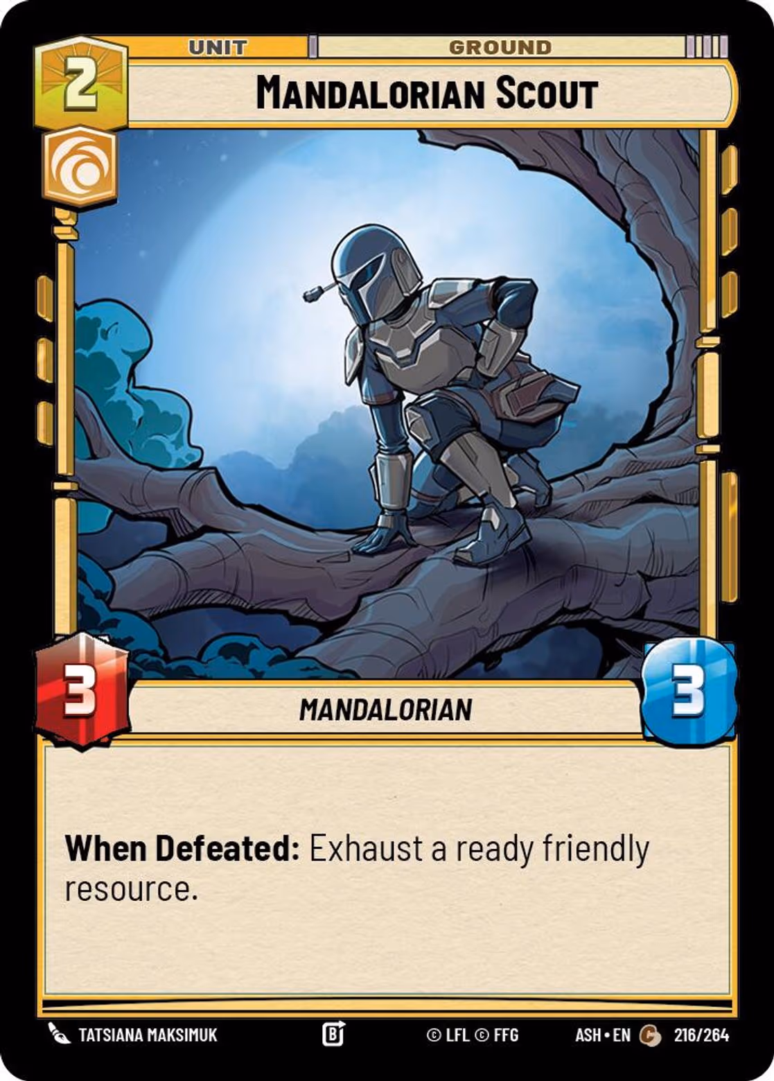 Mandalorian Scout ASH-216 Star Wars Unlimited card