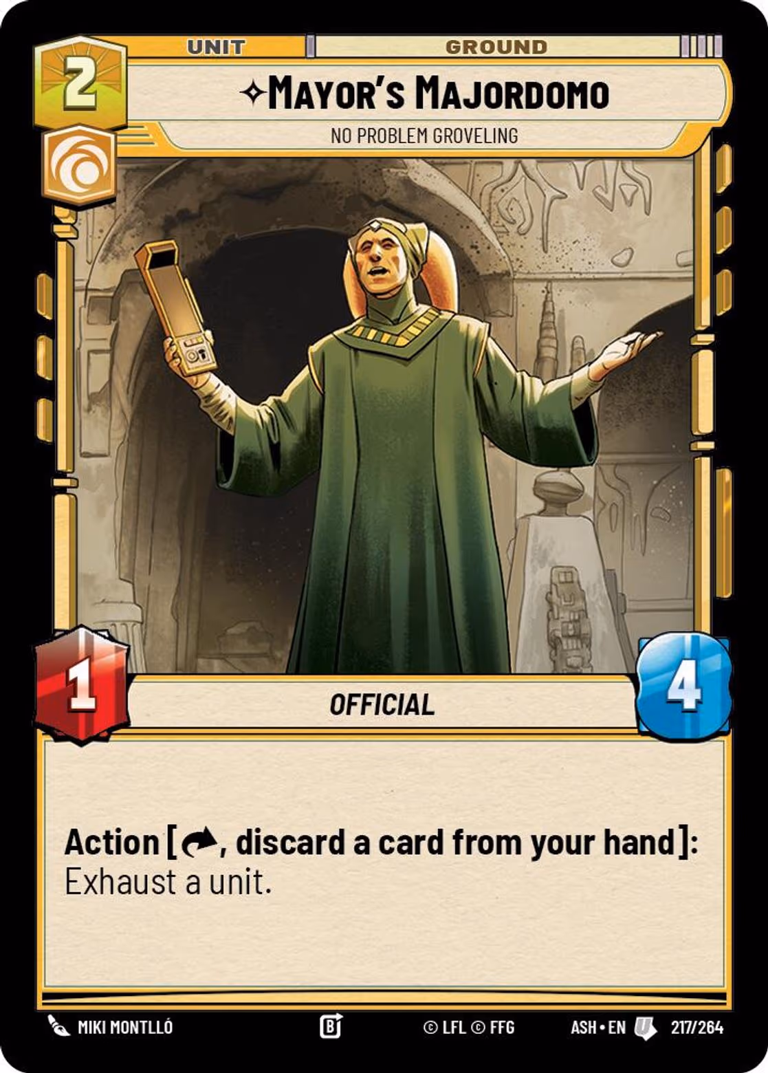 Mayor's Majordomo - No Problem Groveling ASH-217 Star Wars Unlimited card