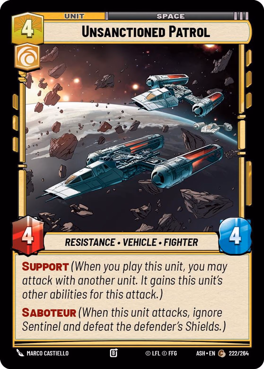 Unsanctioned Patrol ASH-222 Star Wars Unlimited card