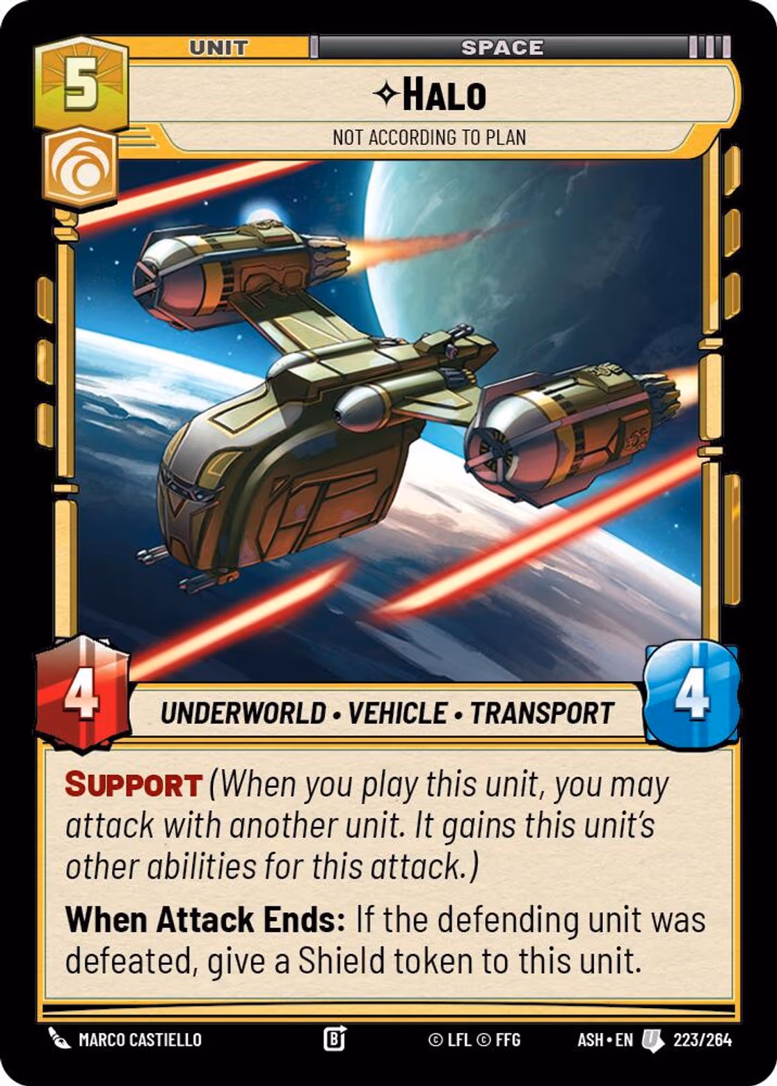 Halo - Not According to Plan ASH-223 Star Wars Unlimited card