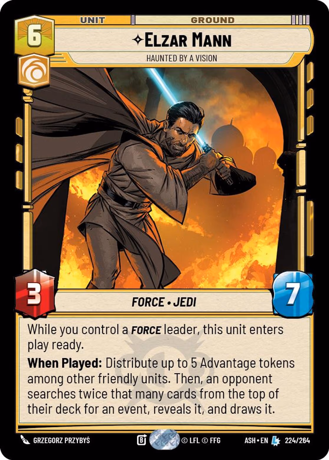 Elzar Mann - Haunted by a Vision ASH-224 Star Wars Unlimited card