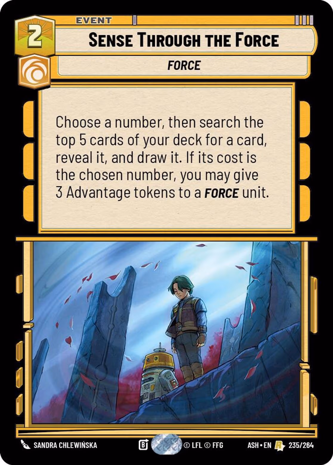 Sense Through the Force ASH-235 Star Wars Unlimited card