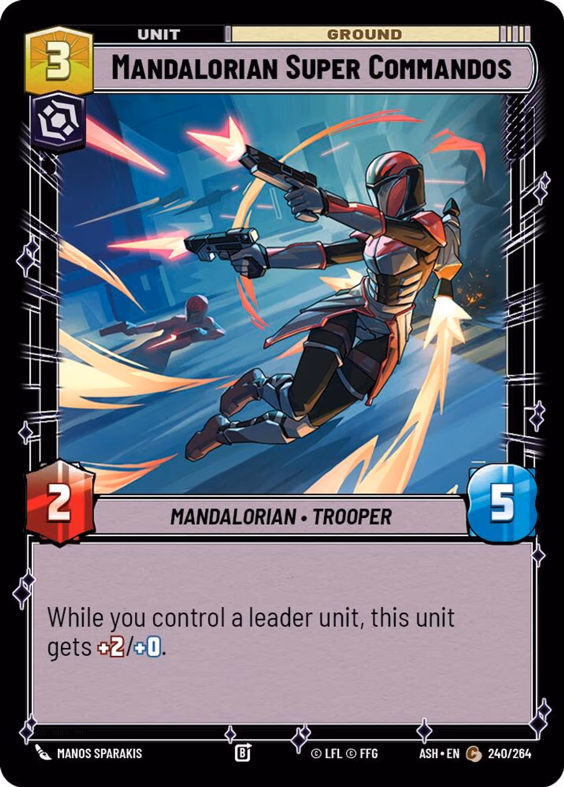 Mandalorian Super Commandos ASH-240 Star Wars Unlimited card