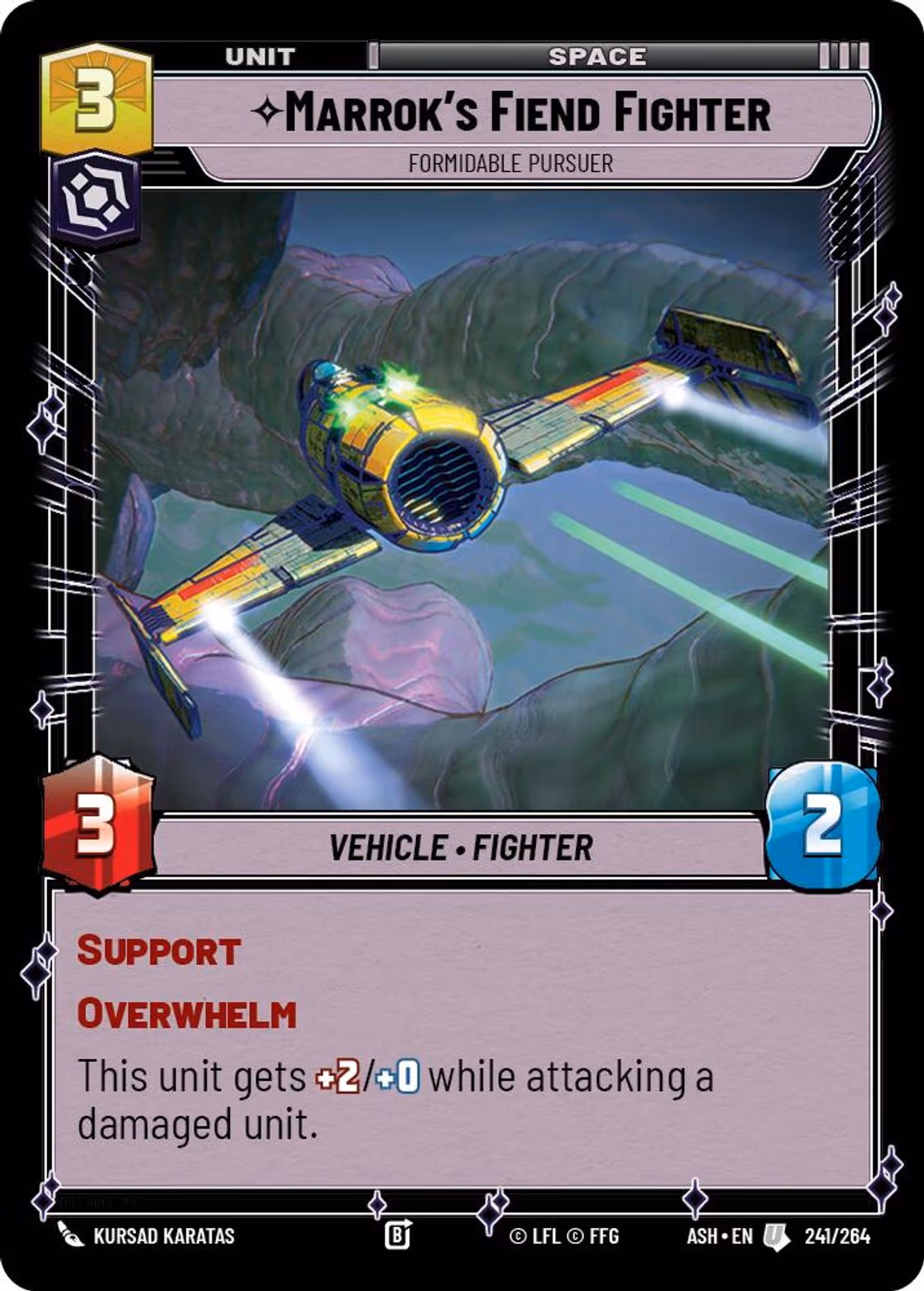 Marrok's Fiend Fighter - Formidable Pursuer ASH-241 Star Wars Unlimited card
