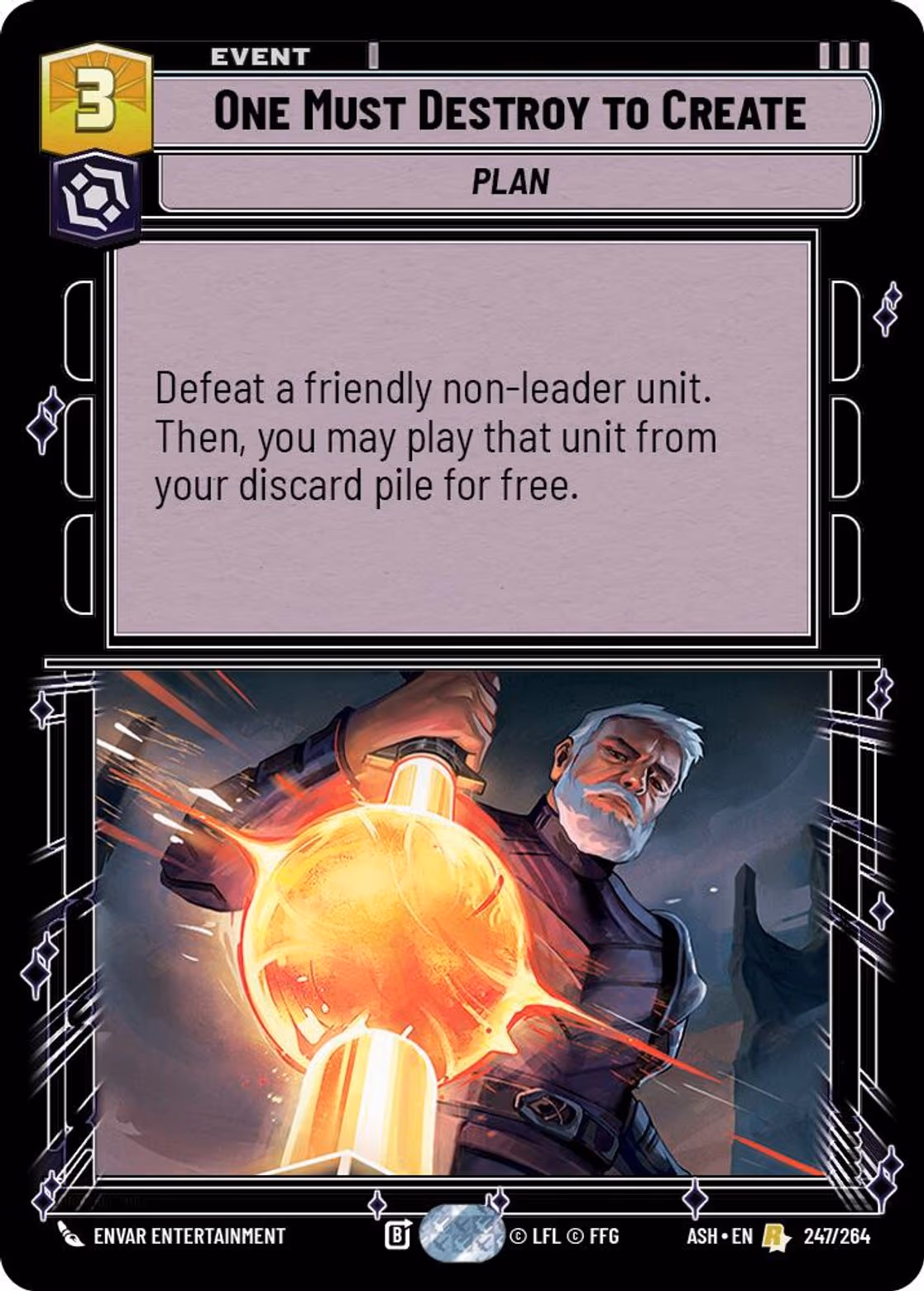 One Must Destroy to Create ASH-247 Star Wars Unlimited card