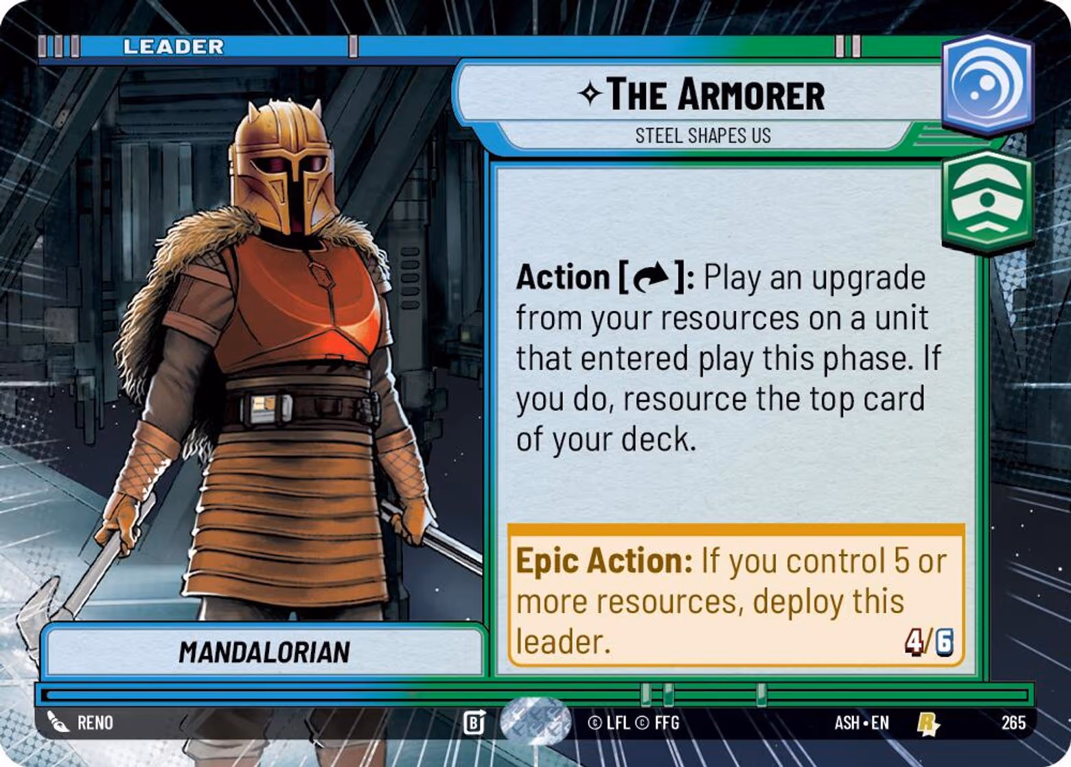 The Armorer - Steel Shapes Us ASH-265 Hyperspace Star Wars Unlimited card