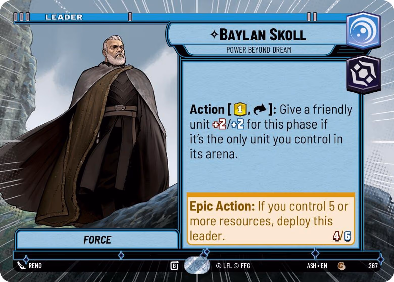 Baylan Skoll - Power Beyond Dream ASH-267 Hyperspace Star Wars Unlimited card