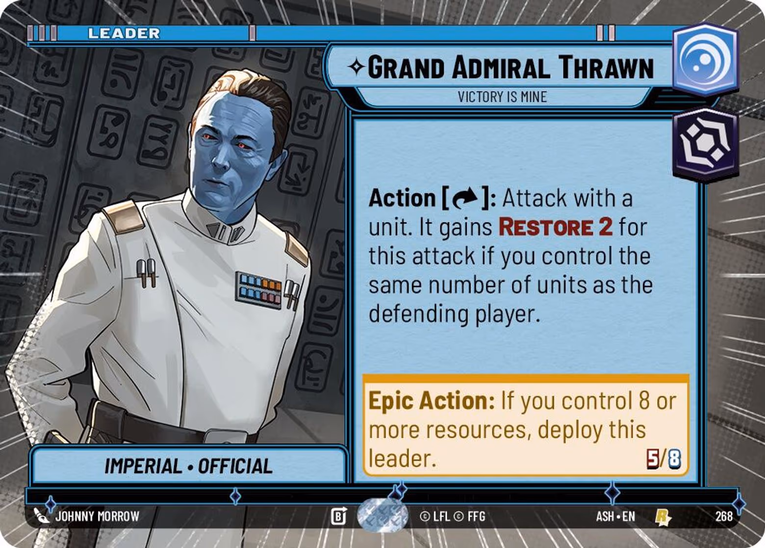 Grand Admiral Thrawn - Victory is Mine ASH-268 Hyperspace Star Wars Unlimited card