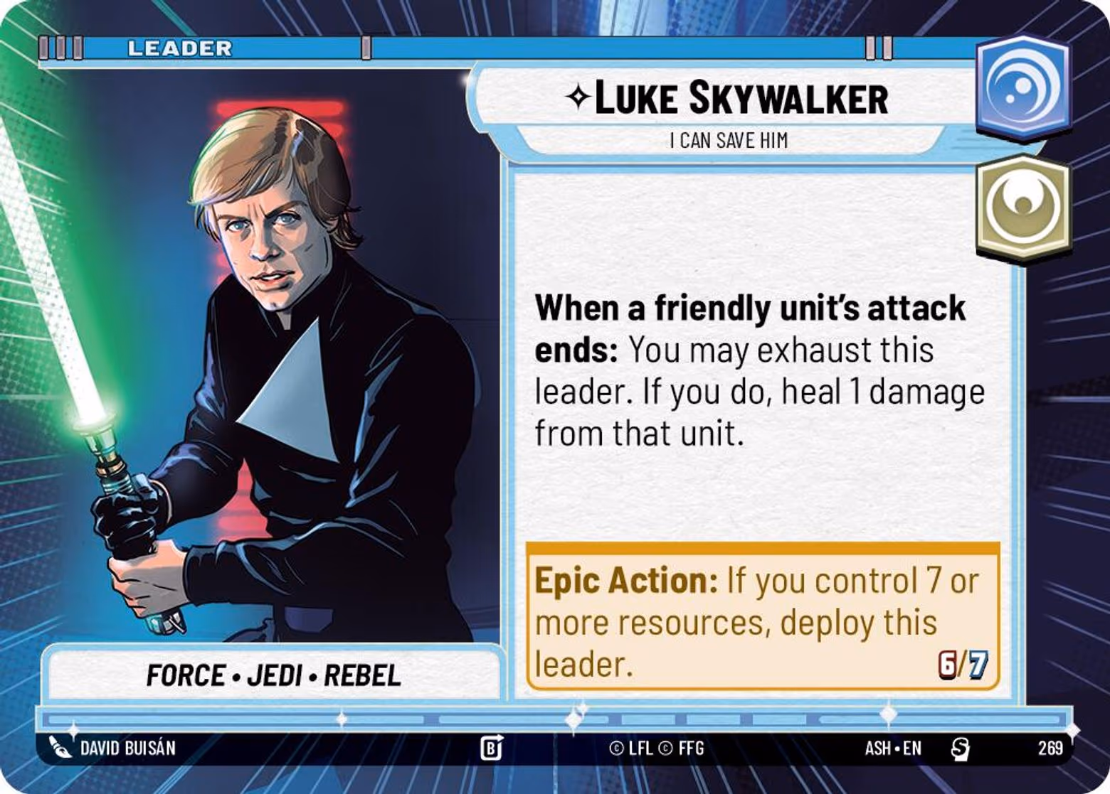 Luke Skywalker - I Can Save Him ASH-269 Hyperspace Star Wars Unlimited card