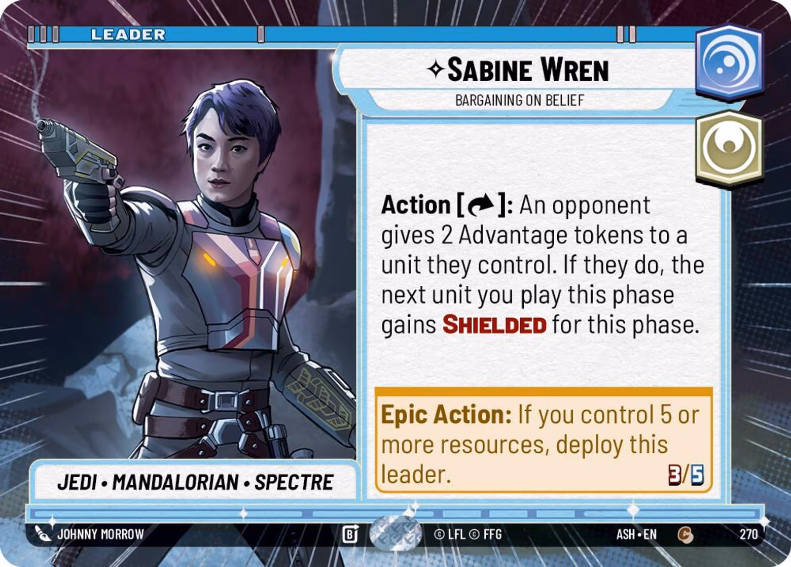 Sabine Wren - Bargaining on Belief ASH-270 Hyperspace Star Wars Unlimited card