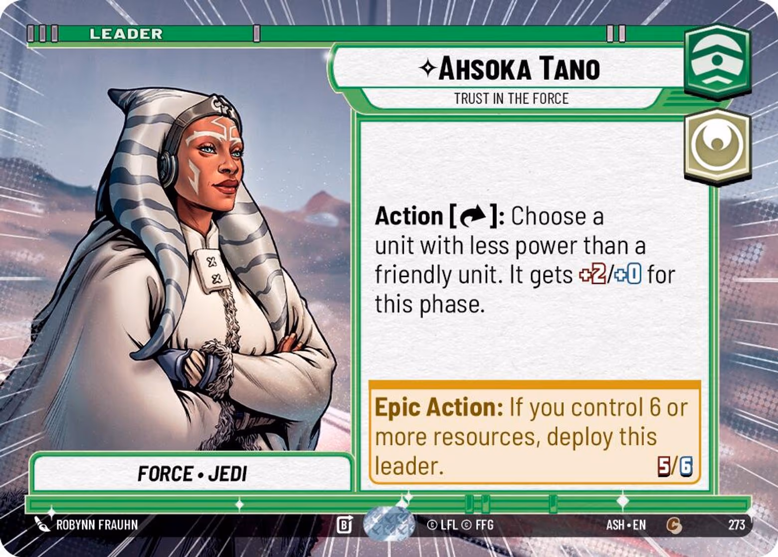 Ahsoka Tano - Trust in the Force ASH-273 Hyperspace Star Wars Unlimited card