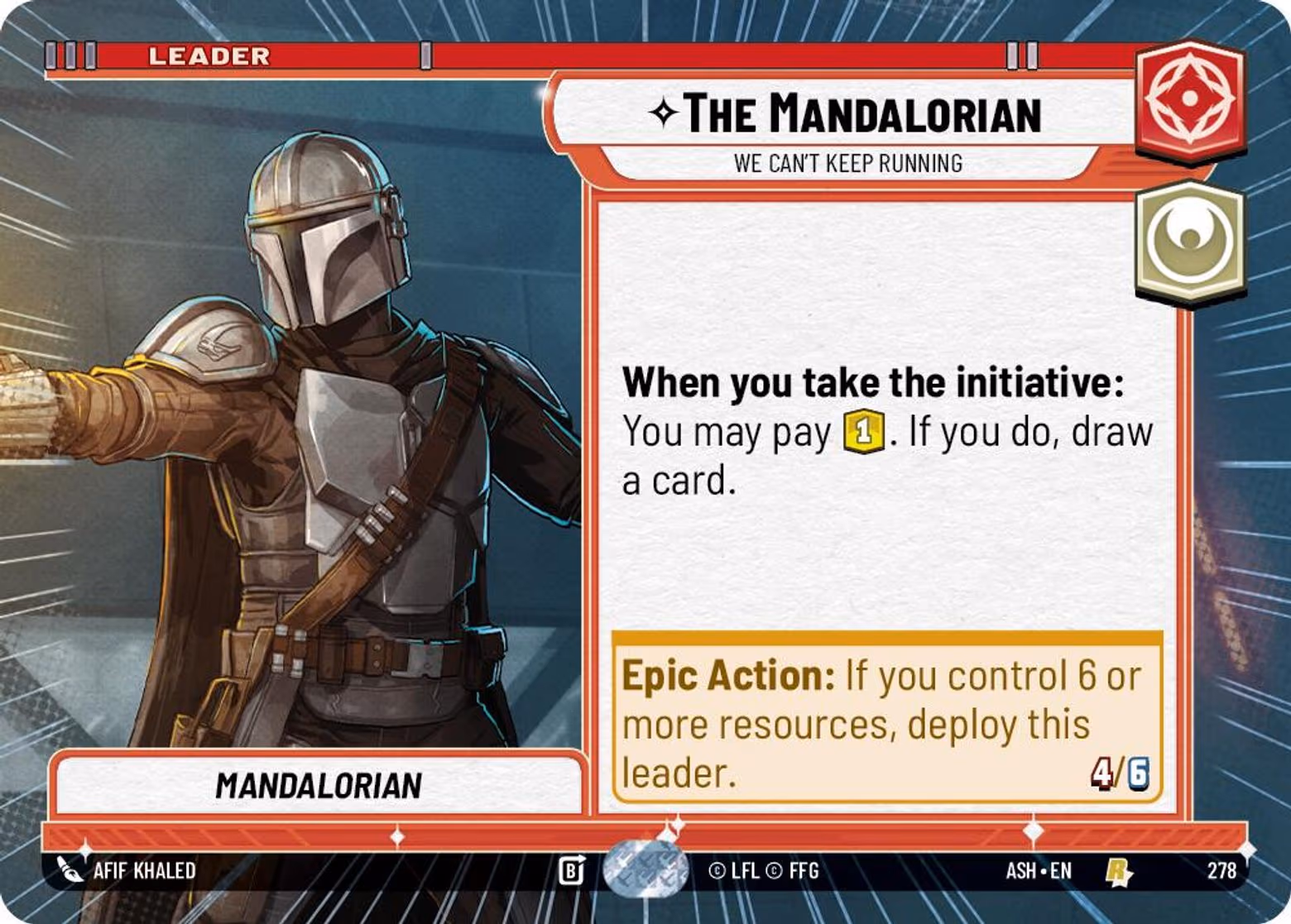 The Mandalorian - We Can't Keep Running ASH-278 Hyperspace Star Wars Unlimited card