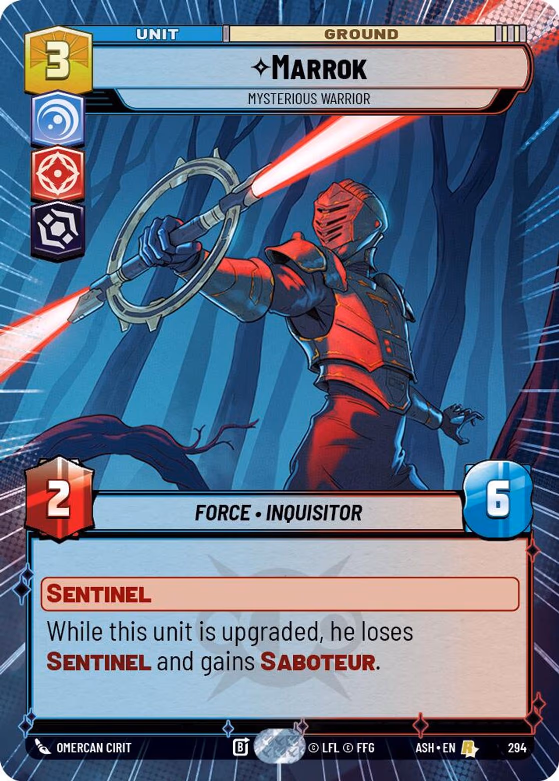 Marrok - Mysterious Warrior ASH-294 Hyperspace Star Wars Unlimited card
