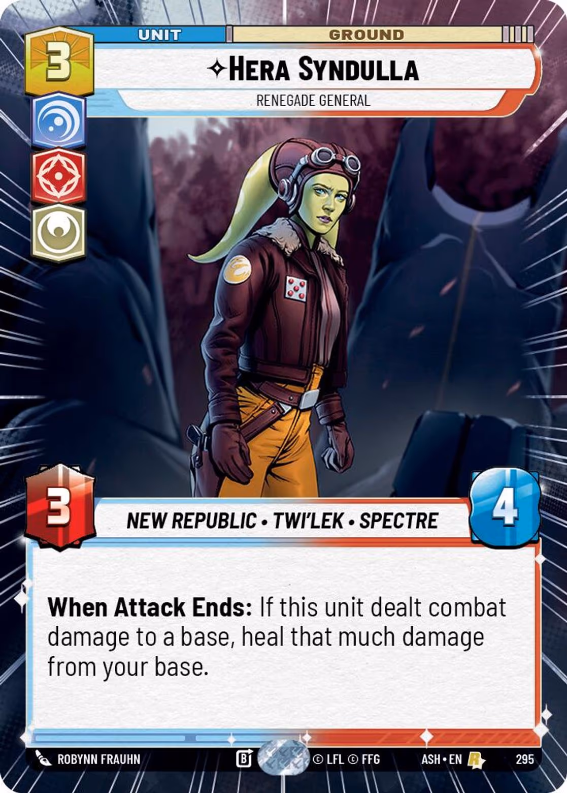 Hera Syndulla - Renegade General ASH-295 Hyperspace Star Wars Unlimited card