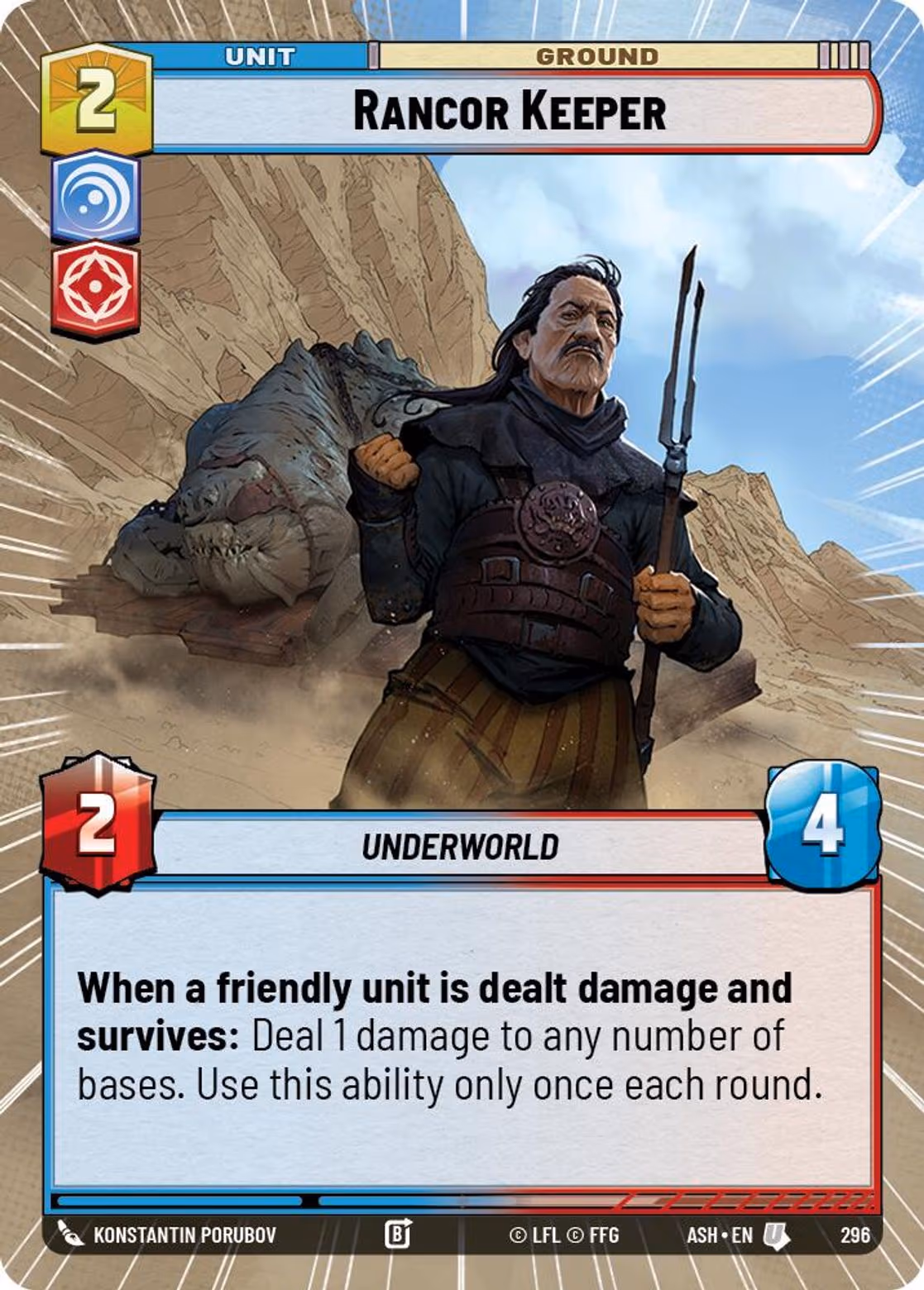 Rancor Keeper ASH-296 Hyperspace Star Wars Unlimited card