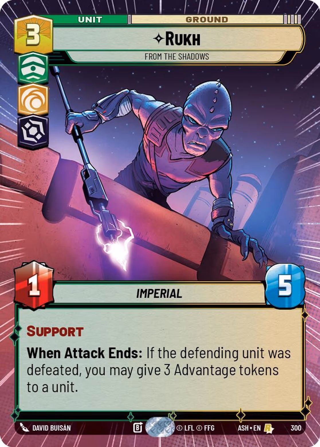 Rukh - From the Shadows ASH-300 Hyperspace Star Wars Unlimited card