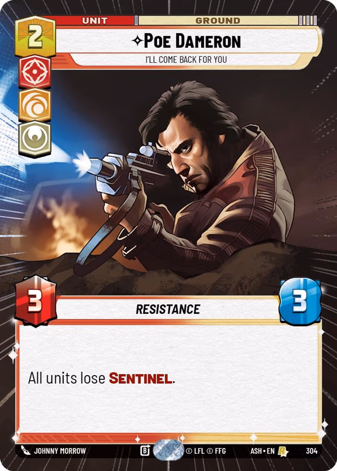 Poe Dameron - I'll Come Back For You ASH-304 Hyperspace Star Wars Unlimited card