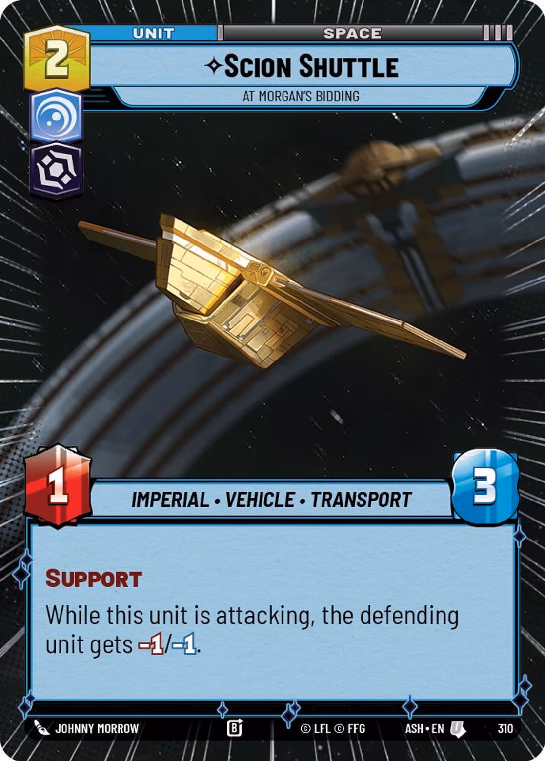 Scion Shuttle - At Morgan's Bidding ASH-310 Hyperspace Star Wars Unlimited card