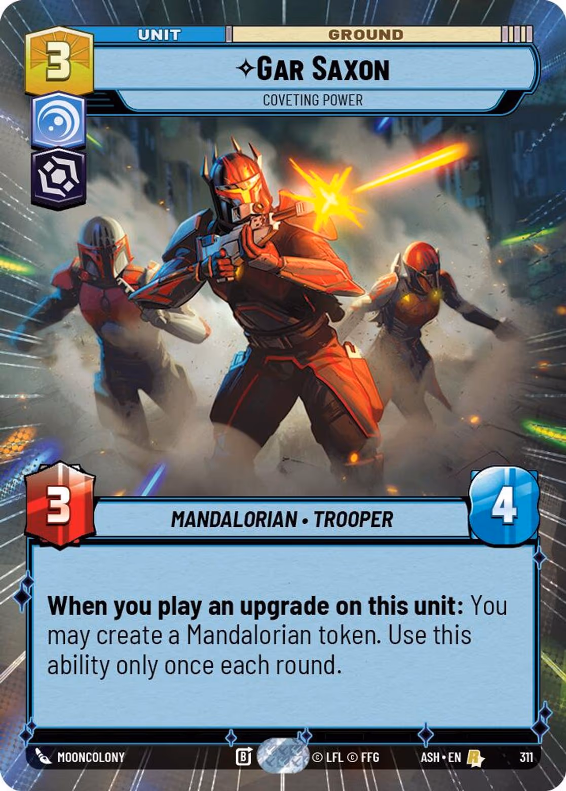 Gar Saxon - Coveting Power ASH-311 Hyperspace Star Wars Unlimited card