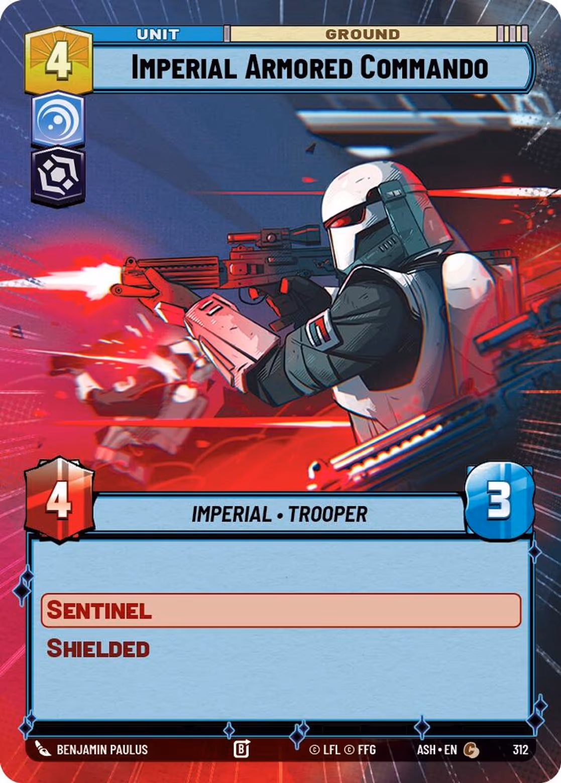 Imperial Armored Commando ASH-312 Hyperspace Star Wars Unlimited card