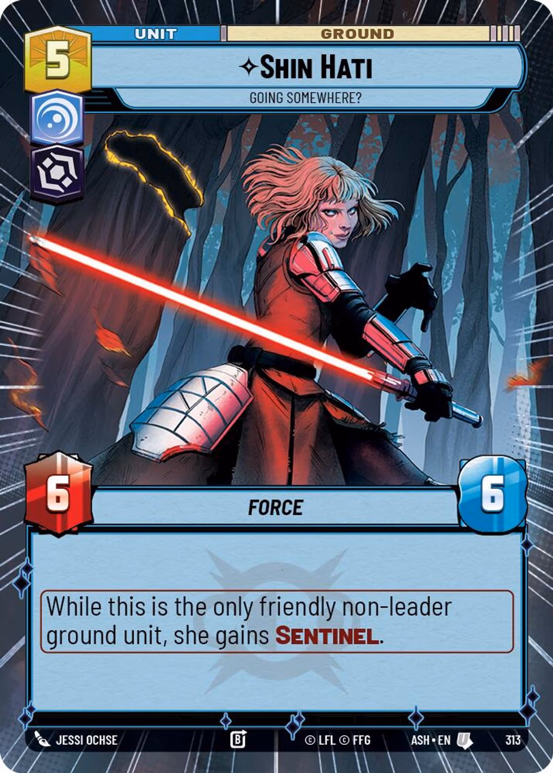 Shin Hati - Going Somewhere? ASH-313 Hyperspace Star Wars Unlimited card