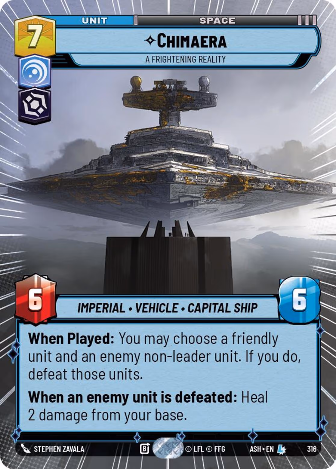Chimaera - A Frightening Reality ASH-316 Hyperspace Star Wars Unlimited card