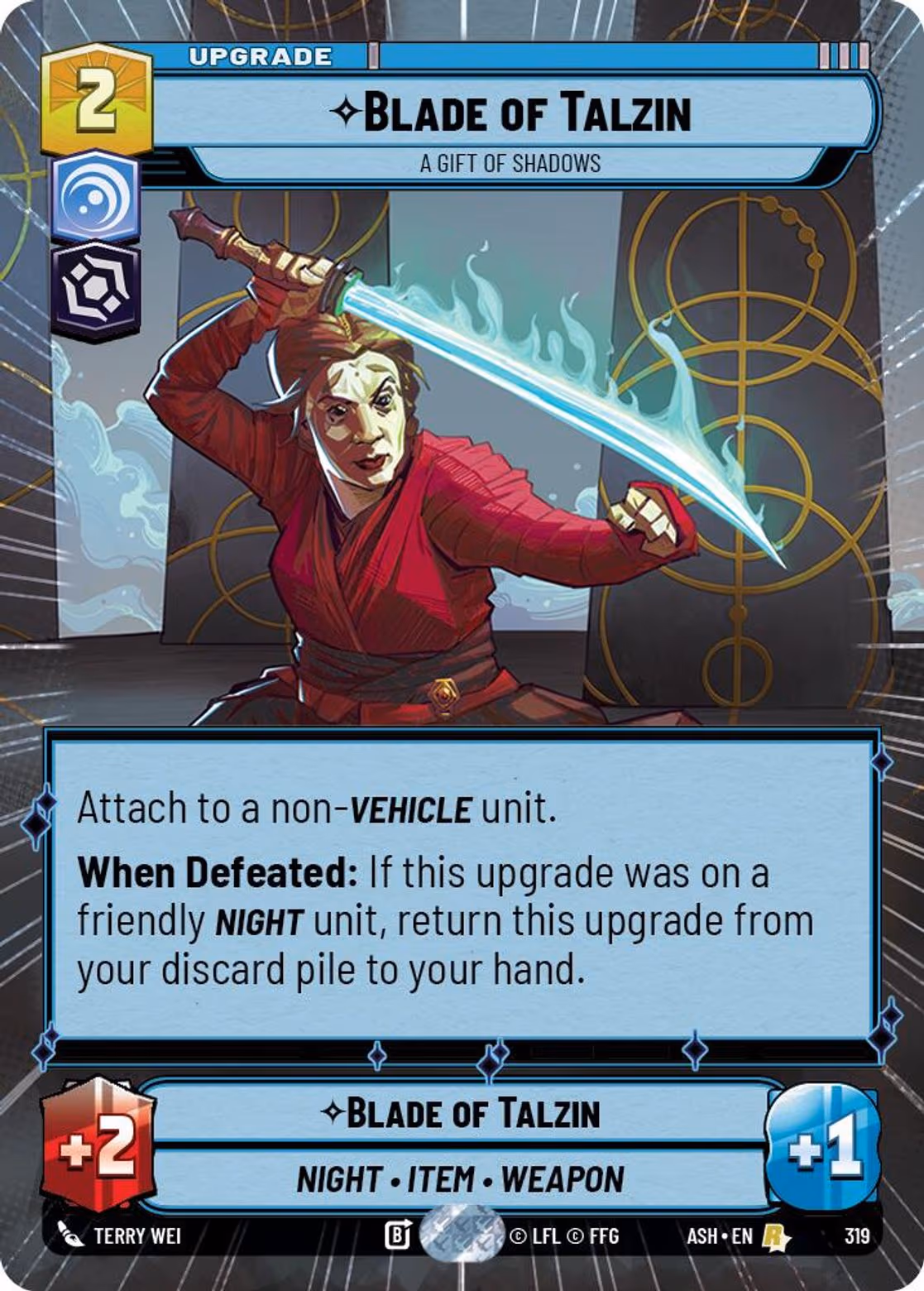 Blade of Talzin - A Gift of Shadows ASH-319 Hyperspace Star Wars Unlimited card