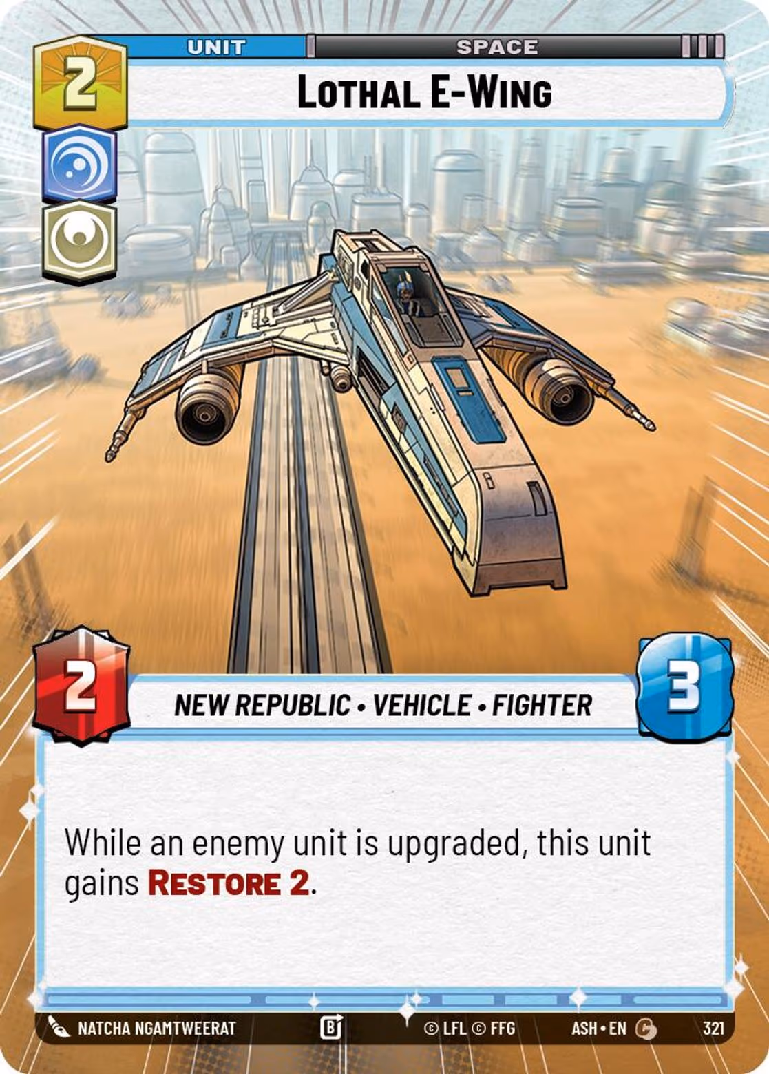 Lothal E-Wing ASH-321 Hyperspace Star Wars Unlimited card