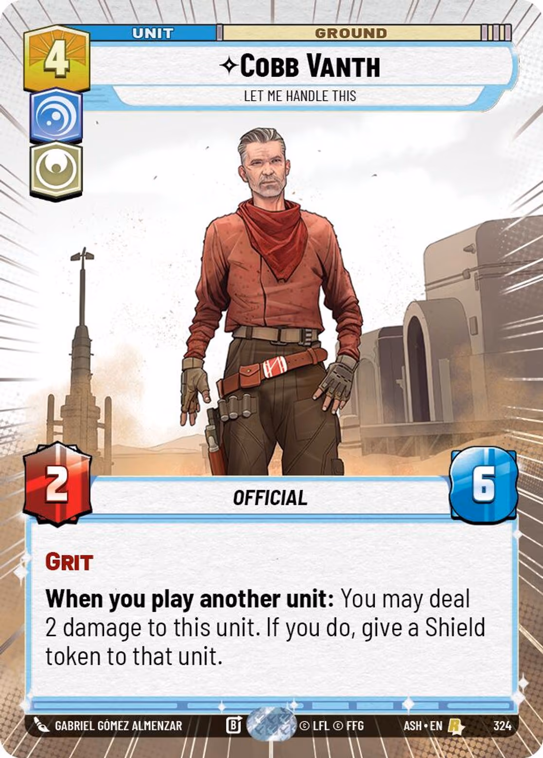 Cobb Vanth - Let Me Handle This ASH-324 Hyperspace Star Wars Unlimited card