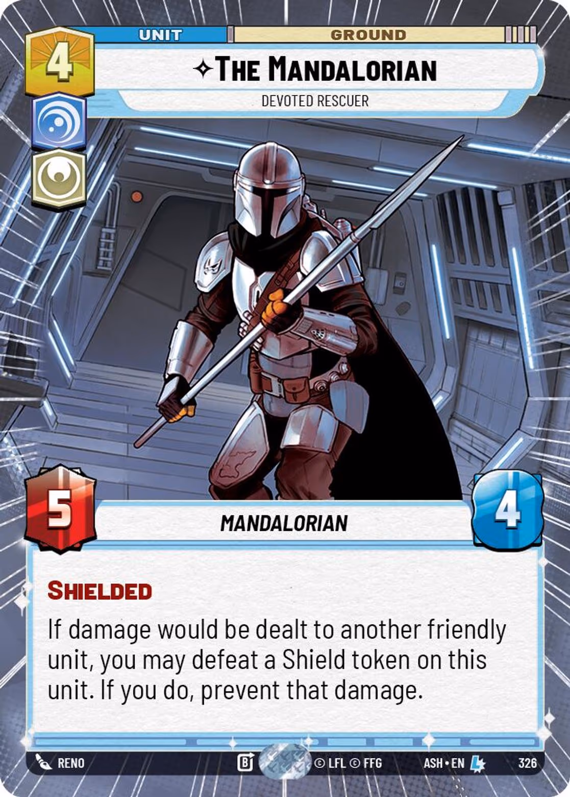 The Mandalorian - Devoted Rescuer ASH-326 Hyperspace Star Wars Unlimited card
