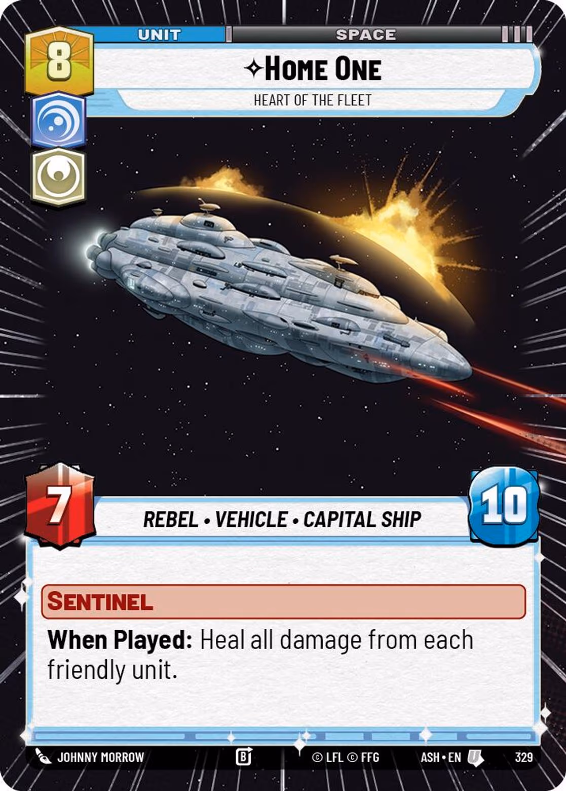 Home One - Heart of the Fleet ASH-329 Hyperspace Star Wars Unlimited card