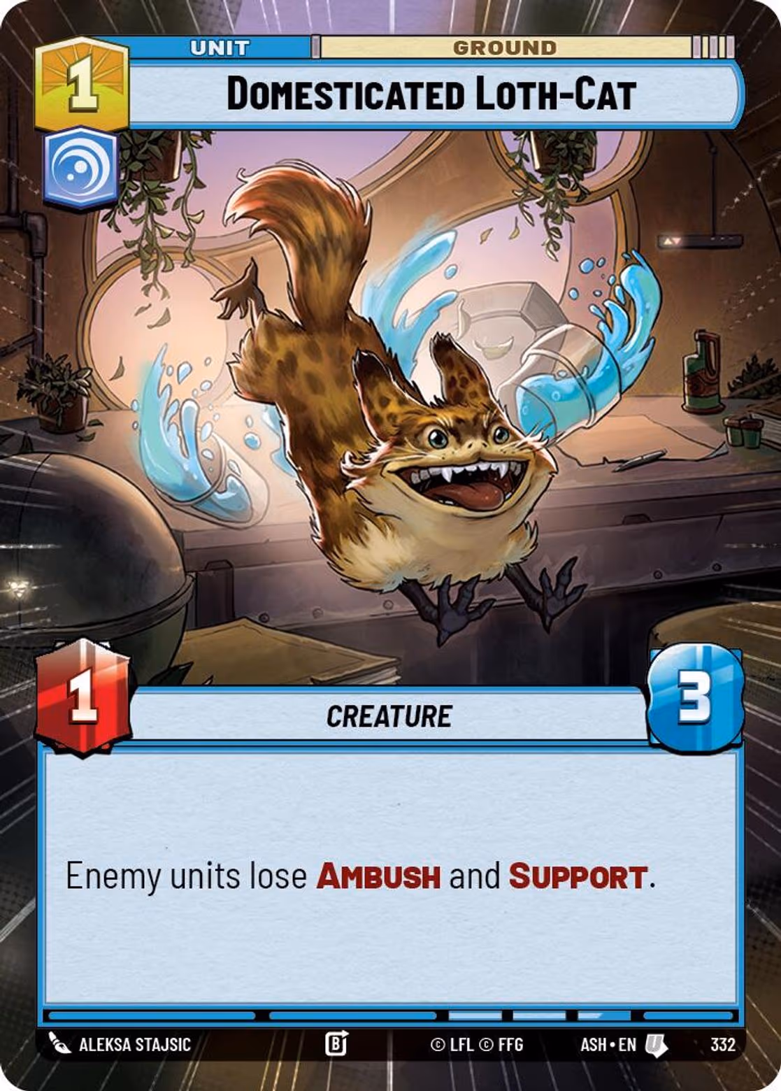 Domesticated Loth-Cat ASH-332 Hyperspace Star Wars Unlimited card