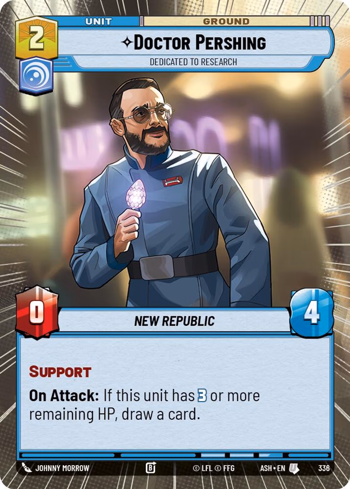 Doctor Pershing - Dedicated to Research ASH-336 Hyperspace Star Wars Unlimited card