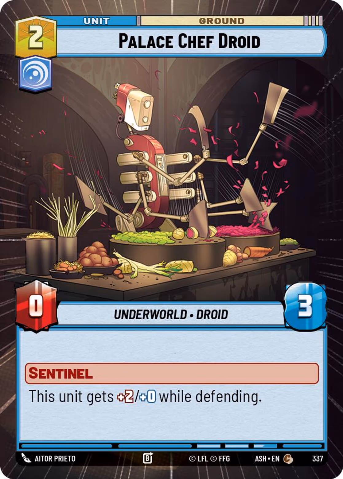 Palace Chef Droid ASH-337 Hyperspace Star Wars Unlimited card