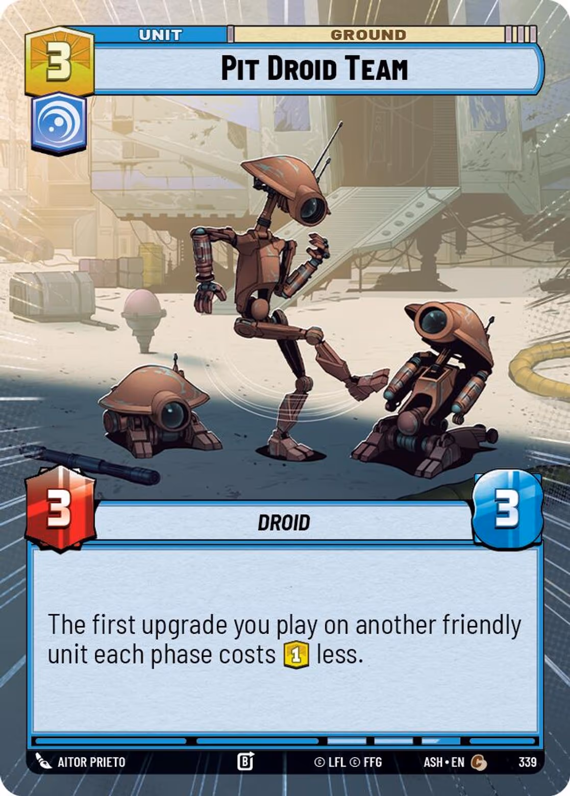 Pit Droid Team ASH-339 Hyperspace Star Wars Unlimited card