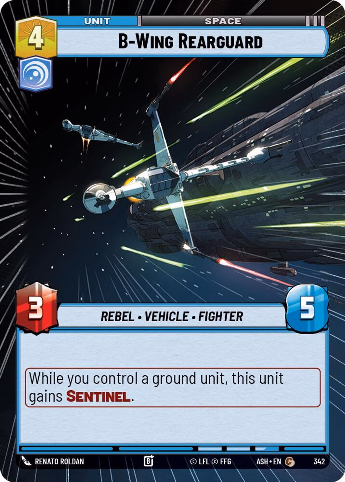 B-Wing Rearguard ASH-342 Hyperspace Star Wars Unlimited card