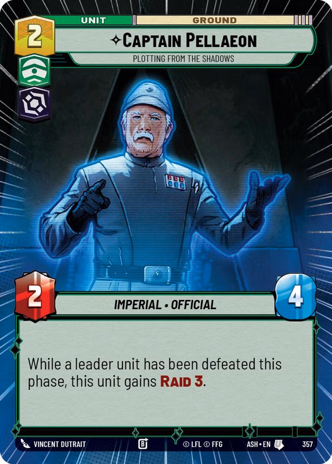Captain Pellaeon - Plotting from the Shadows ASH-357 Hyperspace Star Wars Unlimited card