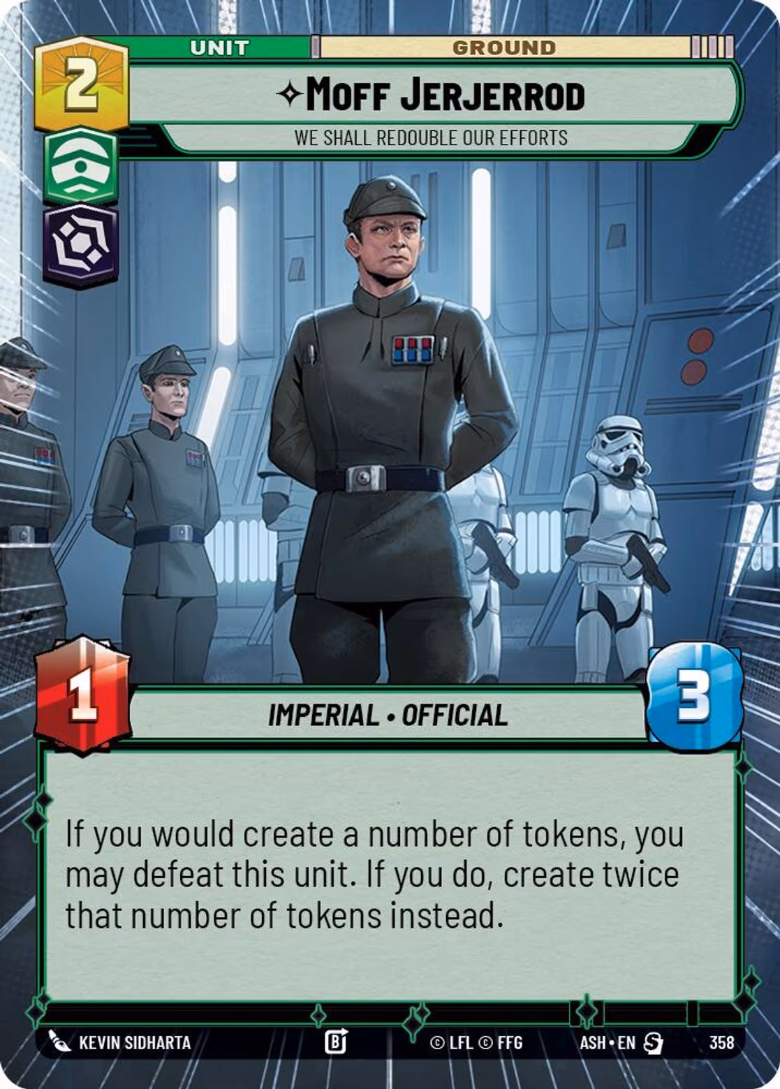 Moff Jerjerrod - We Shall Redouble Our Efforts ASH-358 Hyperspace Star Wars Unlimited card