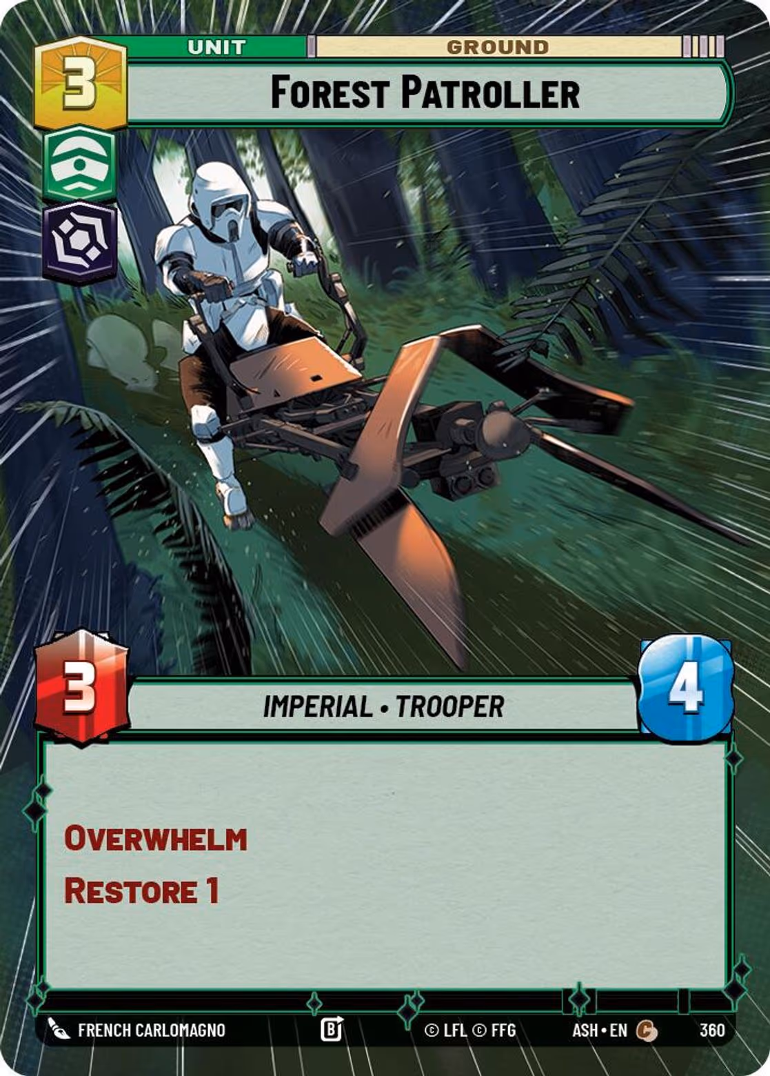 Forest Patroller ASH-360 Hyperspace Star Wars Unlimited card