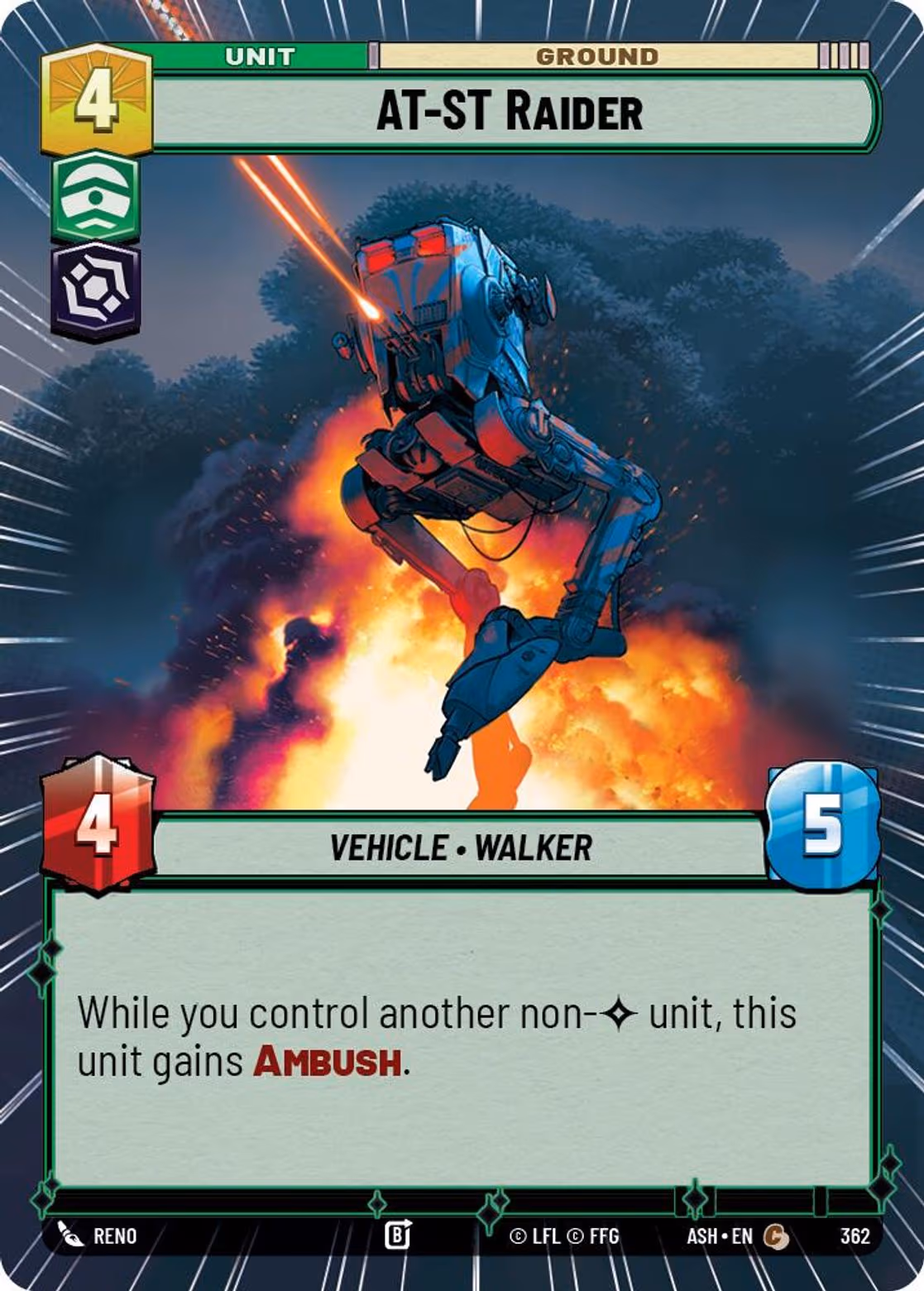 AT-ST Raider ASH-362 Hyperspace Star Wars Unlimited card