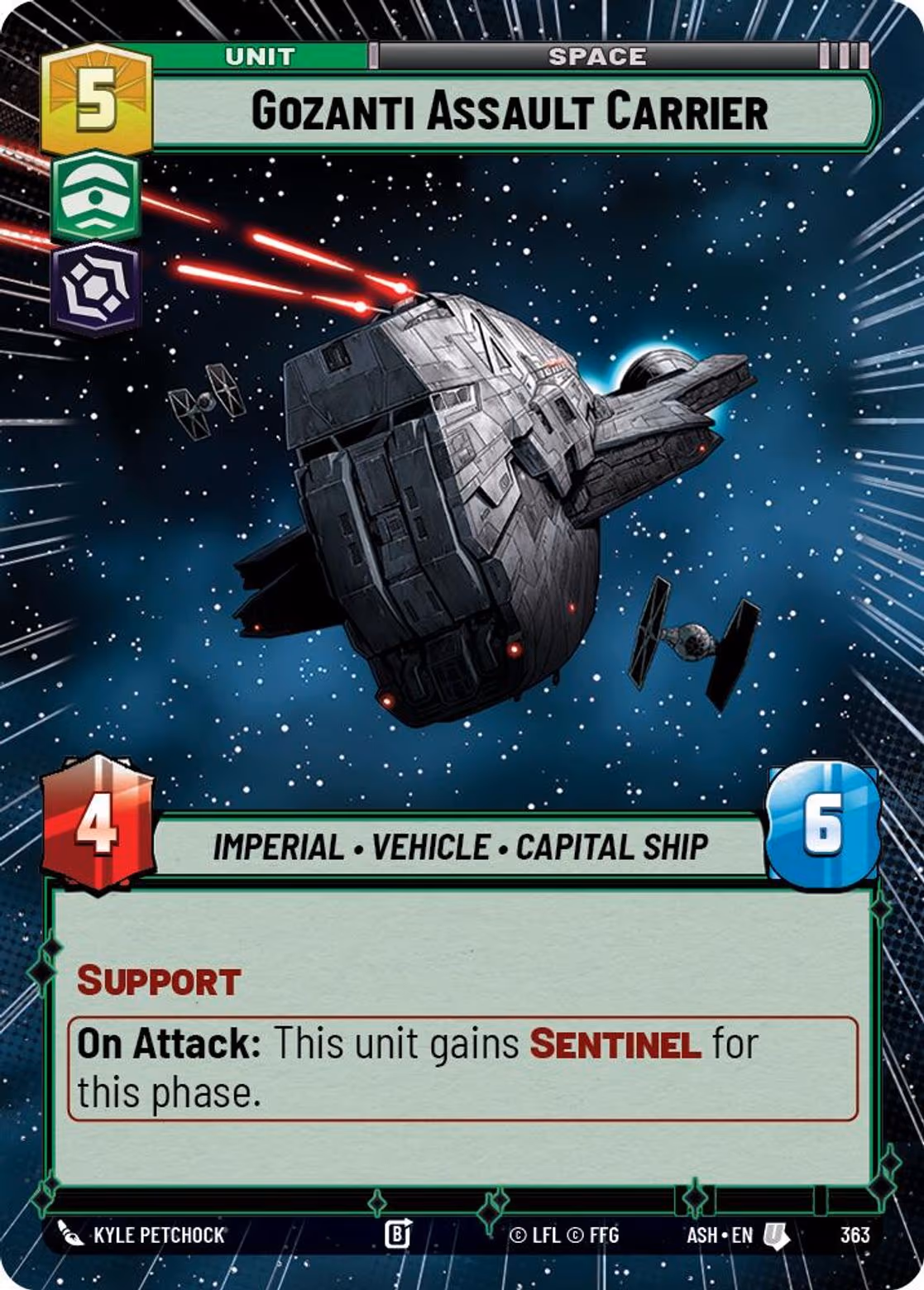 Gozanti Assault Carrier ASH-363 Hyperspace Star Wars Unlimited card