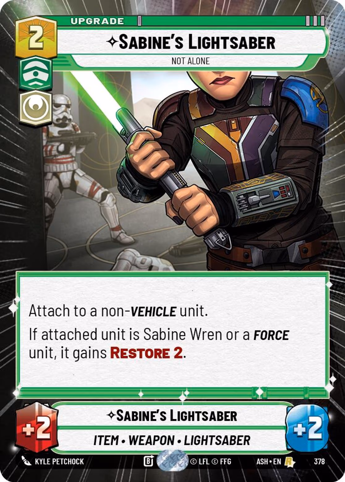 Sabine's Lightsaber - Not Alone ASH-378 Hyperspace Star Wars Unlimited card