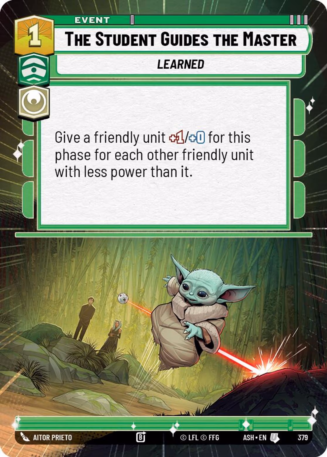 The Student Guides the Master ASH-379 Hyperspace Star Wars Unlimited card